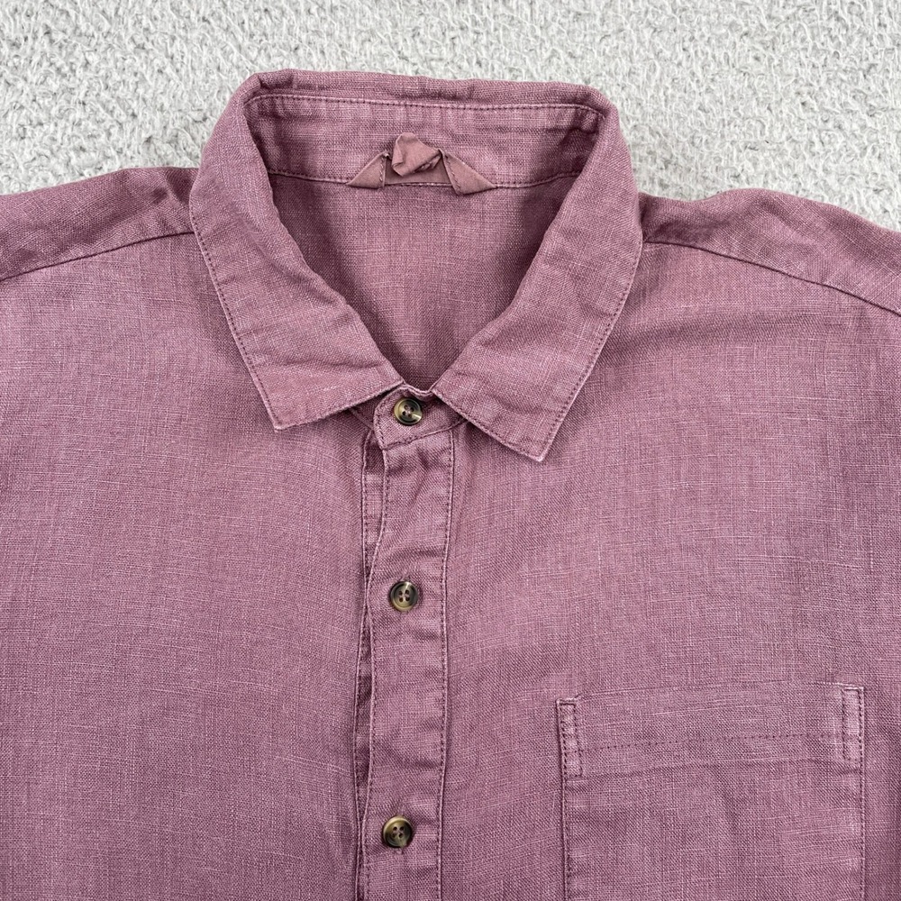 Seasalt Cornwall Shirt Mens L Mauve Curator Shirt Casual 100% Linen Long Sleeve